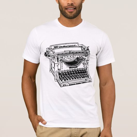 Oude Typewriter Mannen T-shirt (Voorkant)