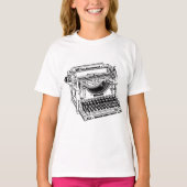 Oude Typewriter Meisjes T-shirt (Voorkant)
