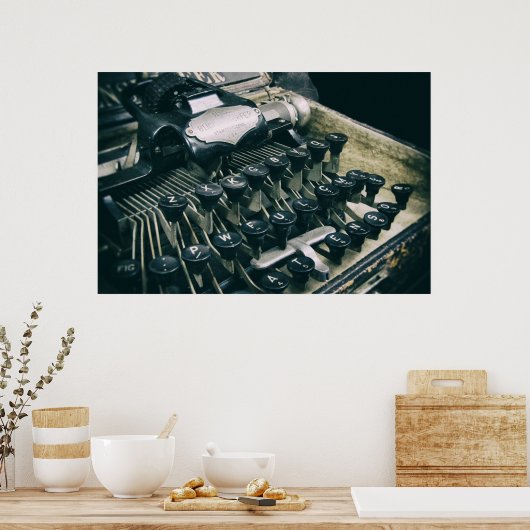 OUDE TYPEWRITER POSTER (Keuken)