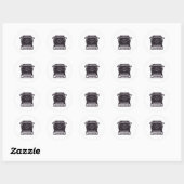 OUDE TYPEWRITER RONDE STICKER (Vel)