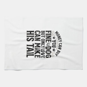 Oude typografie ontwerp voor hond liefde citaat_1 theedoek