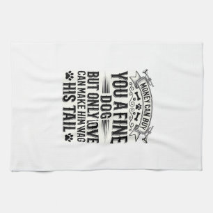 Oude typografie ontwerp voor hondenliefhebbers cit theedoek
