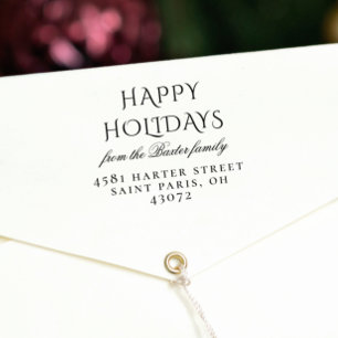 Oude typografie Prettig kerstfeest familienaam Zelfinktende Stempel