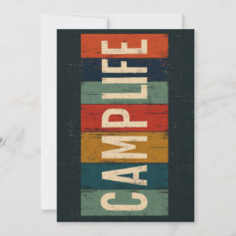 Oude typografie van het kampeerleven feestdagenkaart