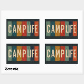 Oude typografie van het kampeerleven rechthoekige sticker (Vel)