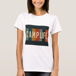 Oude typografie van het kampeerleven t-shirt