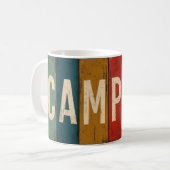 Oude typografie van het kampeervakantiegevoel koffiemok (Voorkant links)