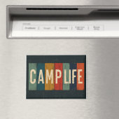 Oude typografie van het kampeervakantiegevoel magneet (Insitu (Vaatwasser))