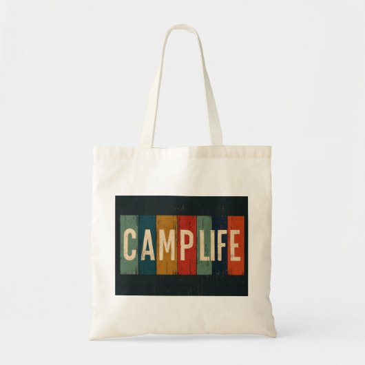 Oude typografie van het kampleven tote bag (Voorkant)