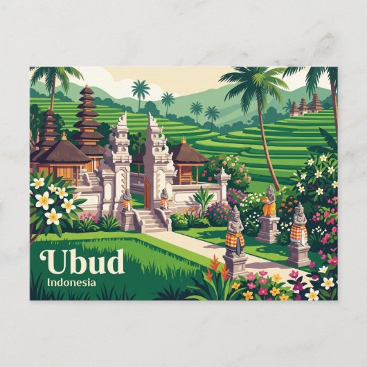 Oude Ubud Bali Indonesië Briefkaart (Voorkant)