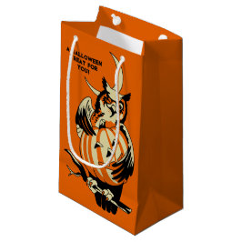 Oude uil en heks Halloween bericht op maat Klein Cadeauzakje