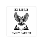 Oude Uil Ex Libris Naam Boekplaat op Maat Rubberstempel (Afrduk)