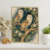 Oude Uil Illustratie Kunst | Schuuruil Botanisch Poster