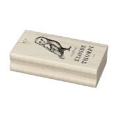 Oude uil & initialen boekplaat Ex Libris boek Rubberstempel (Stempel)