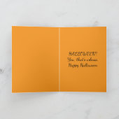 Oude uil met pompoen Halloween kaart (Binnen)