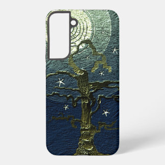 Oude Uitgedroogde Boom Maan & Sterren Samsung Galaxy Hoesje