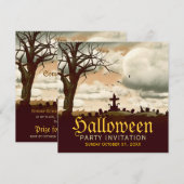 Oude uitnodiging voor Halloween begraafplaats voll (Voorkant / Achterkant)