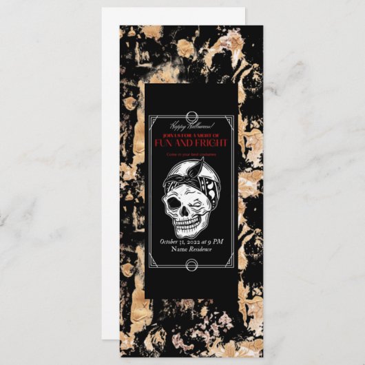 Oude uitnodiging voor Halloween - Verkleedfeest (Voorkant / Achterkant)