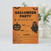 Oude uitnodiging voor Halloweenfeest | Griezelige (Staand voorkant)