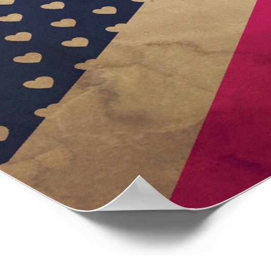 Oude Uniefactrice in roze vlag Poster/Afdruk Poster (Hoek)