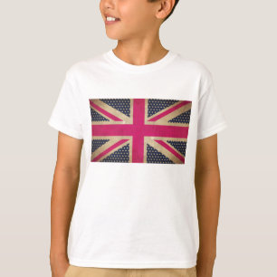 Oude Uniefanaat in roze vlag Kinder Tee Shirt