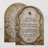 Oude Urn  Lovebird bruiloft uitnodiging (Voorkant / Achterkant)