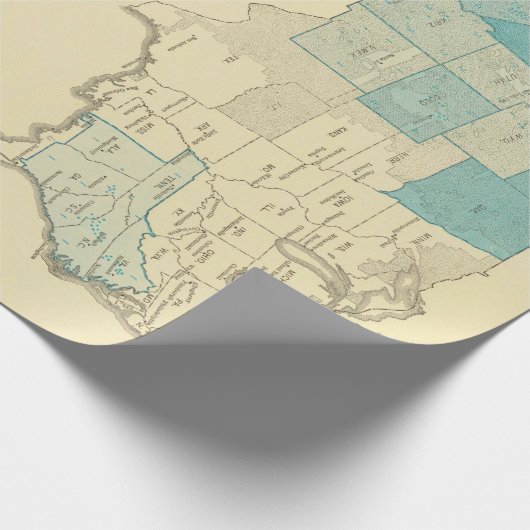 Oude US Gold Mining Map (1883) Cadeaupapier (Hoek)