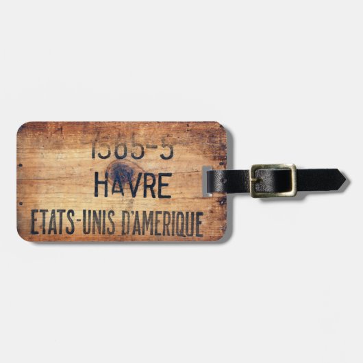 Oude US Wooden Shipping Crate Bagagelabel 3 (Voorkant horizontaal)