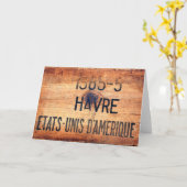 Oude US Wooden Shipping Crate groet 3 Kaart (Gele Bloem)