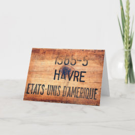 Oude  US Wooden Shipping Crate groet 3 Kaart