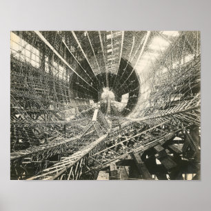 Oude USS Shenandoah-luchtshipbouwposter Poster