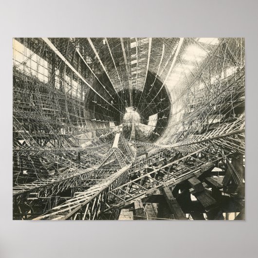 Oude USS Shenandoah-luchtshipbouwposter Poster (Voorkant)