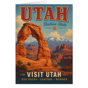 Oude Utah Red Rocks Reisposter met Bijenkorf
