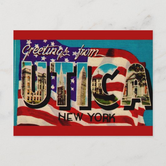 Oude Utica New York Groet Ansichtkaart Briefkaart (Voorkant)