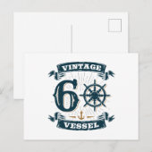 Oude Vaartuig 60e Verjaardag 60 Jaar Oud Briefkaart (Voorkant / Achterkant)