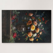 Oude vaas met bloemen legpuzzel (Horizontaal)