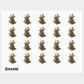 Oude vader en zoon, grappig, gekke Vaderdag Ronde Sticker (Vel)