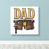 Oude Vader Gereedschap Riem Vaderdag Canvas Afdruk (Insitu (Houten vloer))