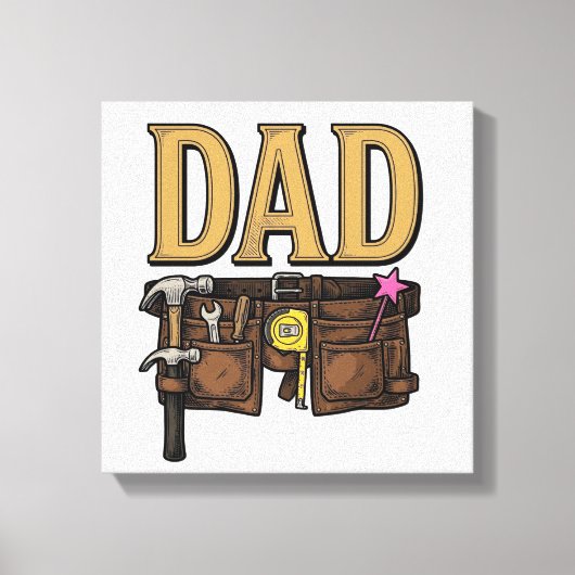 Oude Vader Gereedschap Riem Vaderdag Canvas Afdruk (Voorkant)