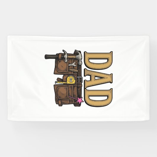 Oude Vader Gereedschap Riem Vaderdag Spandoek (Horizontaal)