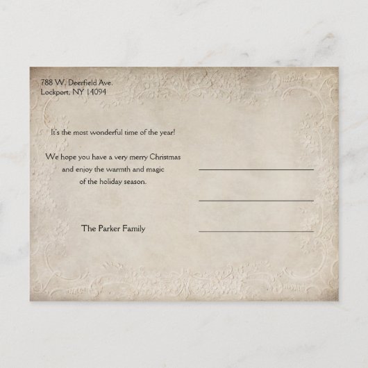 oude vader kerst in sneeuw briefkaart (Achterkant)