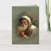  oude vader kerst in sneeuw feestdagen kaart (Voorkant)