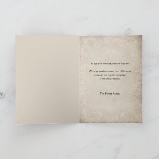 oude vader kerst in sneeuw feestdagen kaart (Binnen)