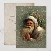 oude vader kerst in sneeuw feestdagenkaart (Voorkant / Achterkant)