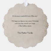  oude vader kerst in sneeuw ornament kaart (Achterkant)