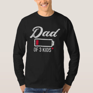 Oude vader van 3 kinderen lage batterij t-shirt