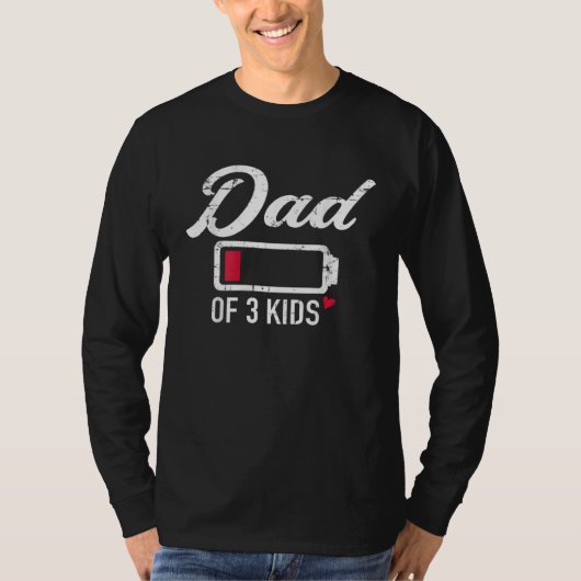 Oude vader van 3 kinderen lage batterij t-shirt (Voorkant)