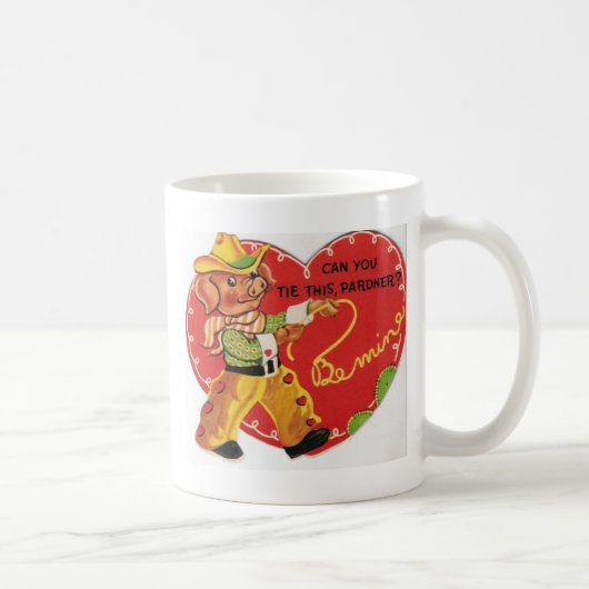 Oude Valentijn Cowboy Varken Koffiemok (Rechts)
