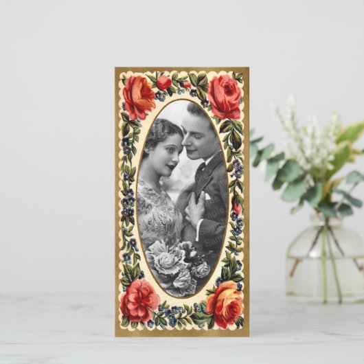 Oude Valentijn Fotokaart Feestdagenkaart (Staand voorkant)