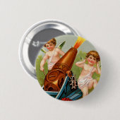 Oude Valentijn met hartenkanon Ronde Button 5,7 Cm (Voorkant /achterkant)